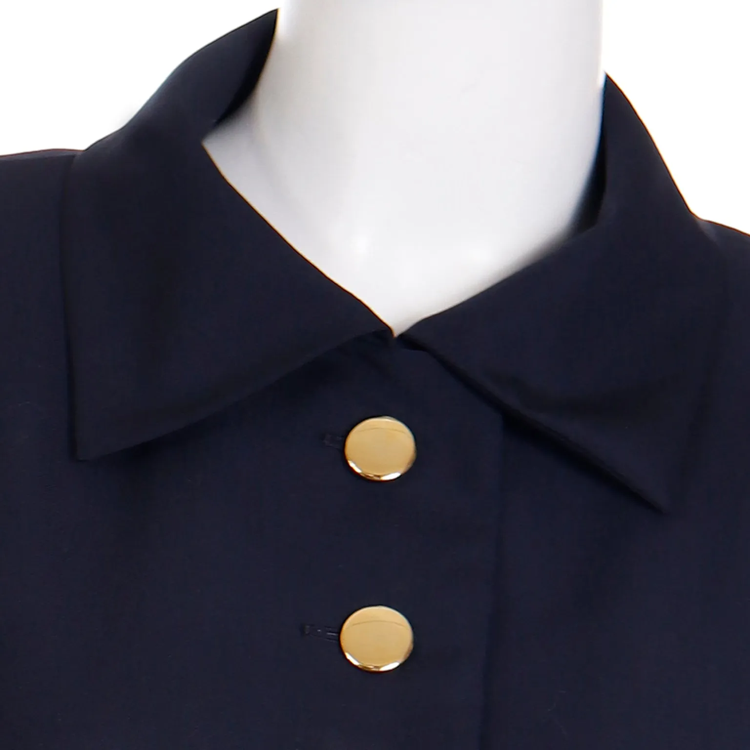 1987 Yves Saint Laurent Navy Blue Mohair Blend Jacket W Chain Belt