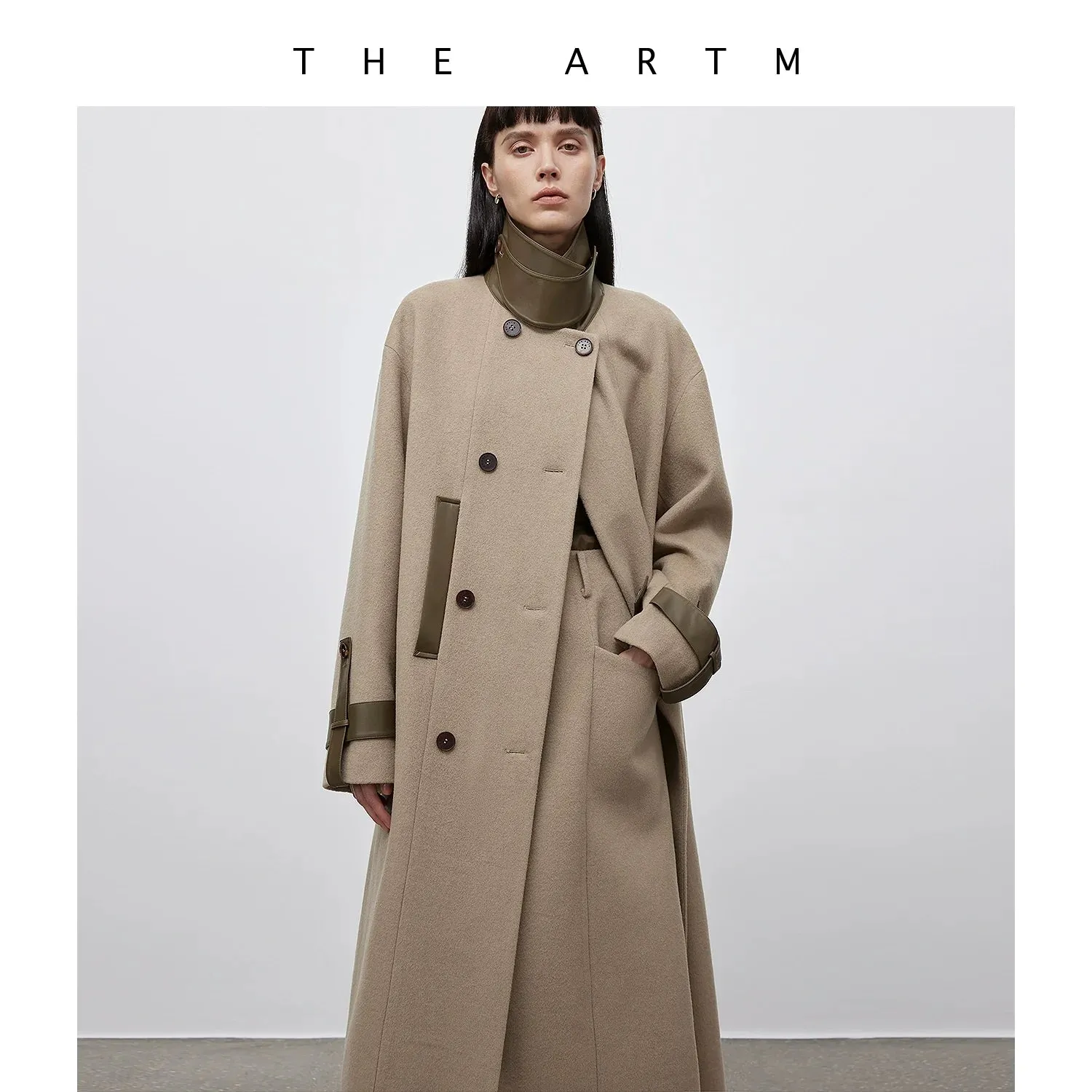 Elegant Wool Blend Trench Coat
