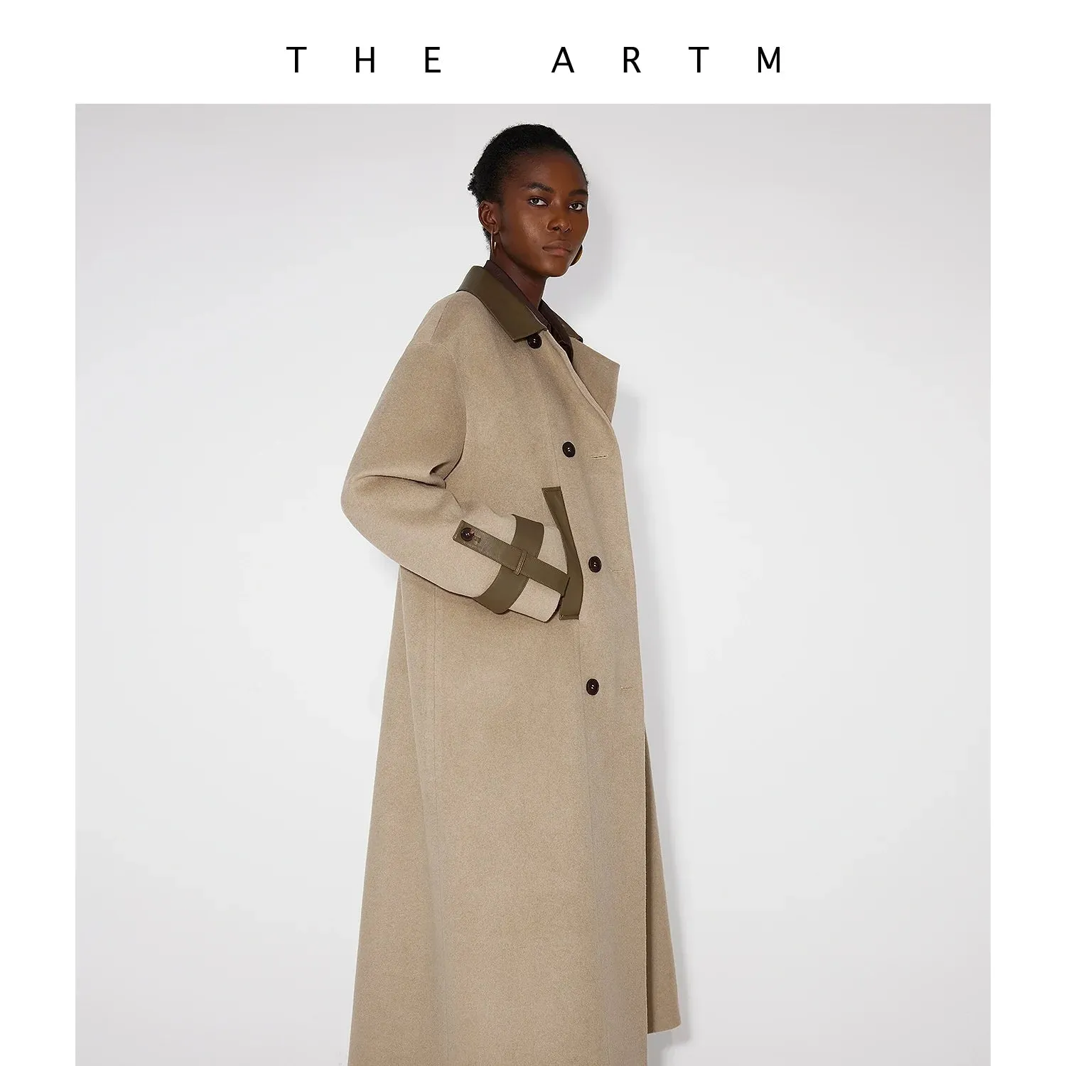 Elegant Wool Blend Trench Coat