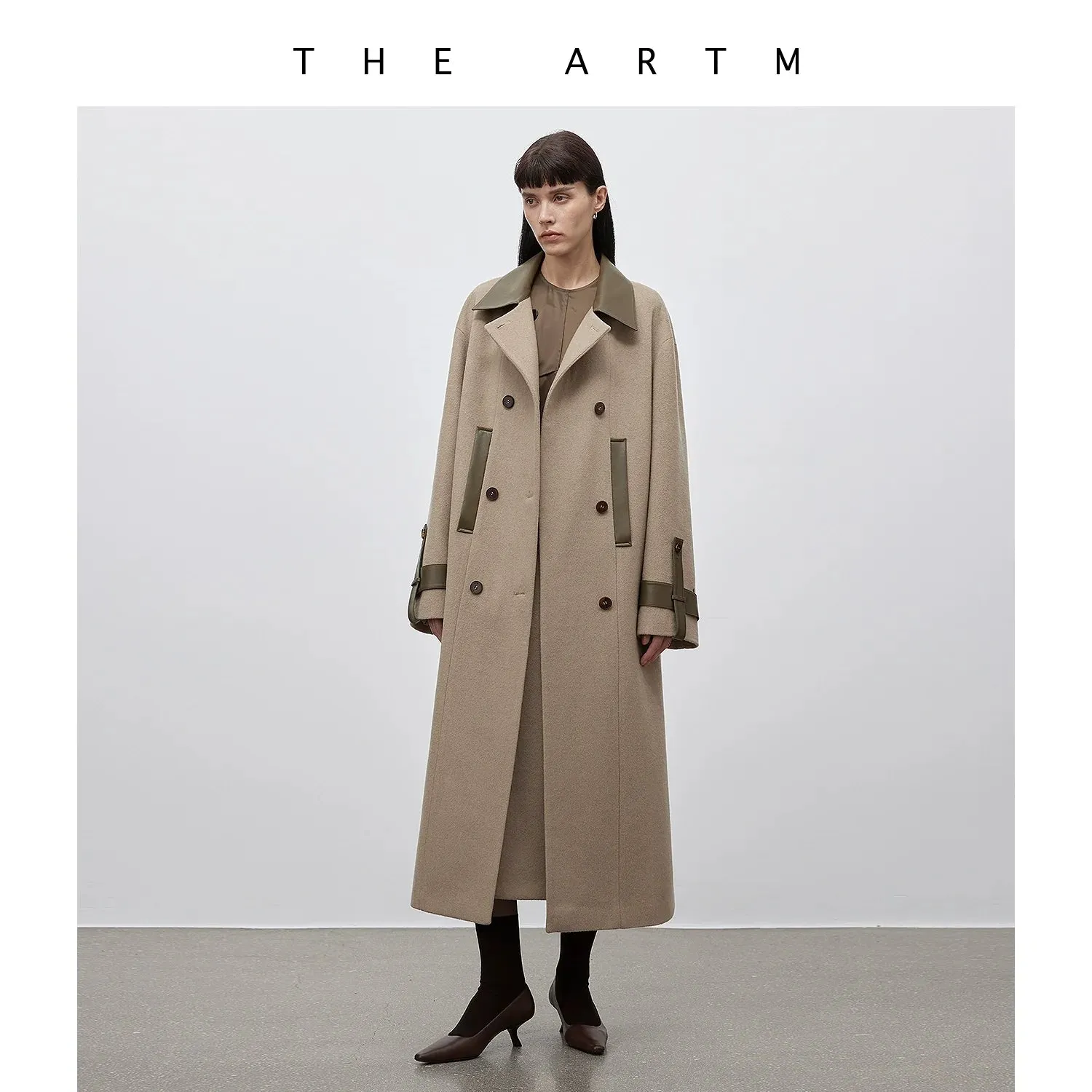 Elegant Wool Blend Trench Coat