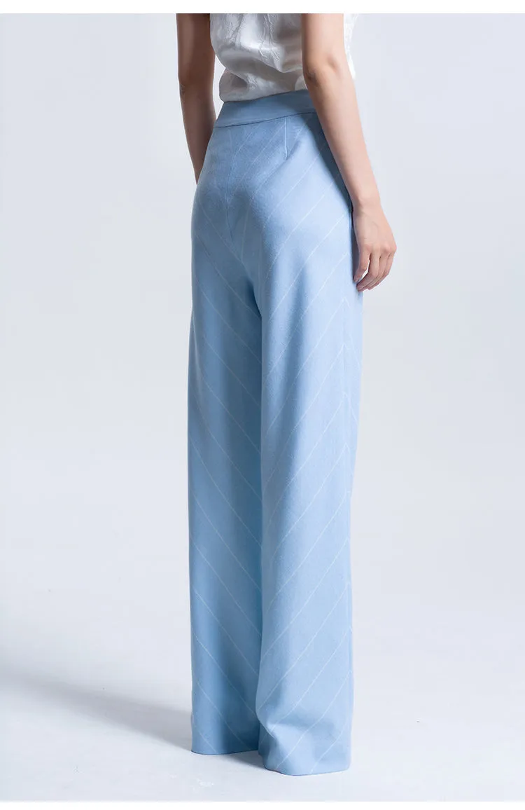 LEDIM W OBLIQUE WIDE-LEG TROUSERS SUIT PANTS - LiO