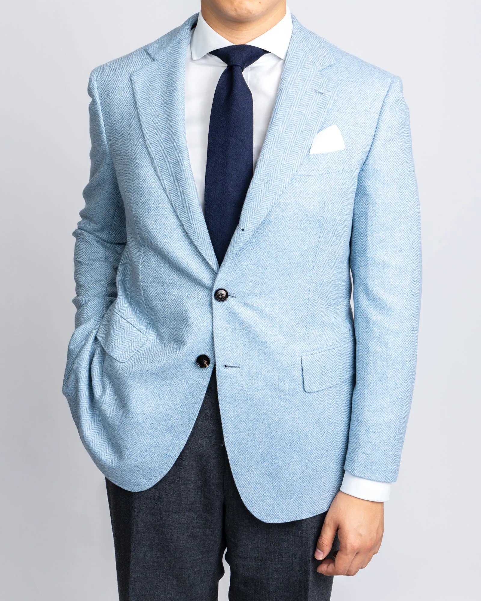 Lt.Blue Herringbone Sportcoat