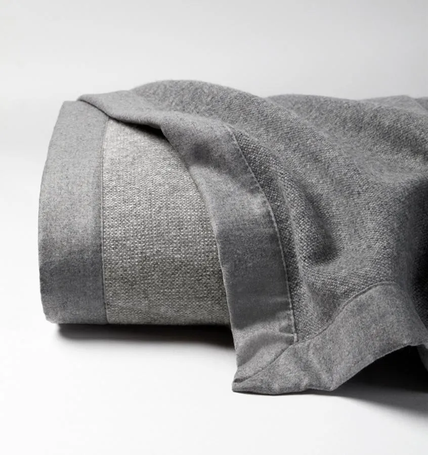 Nerino Gray Wool Blanket - Sferra