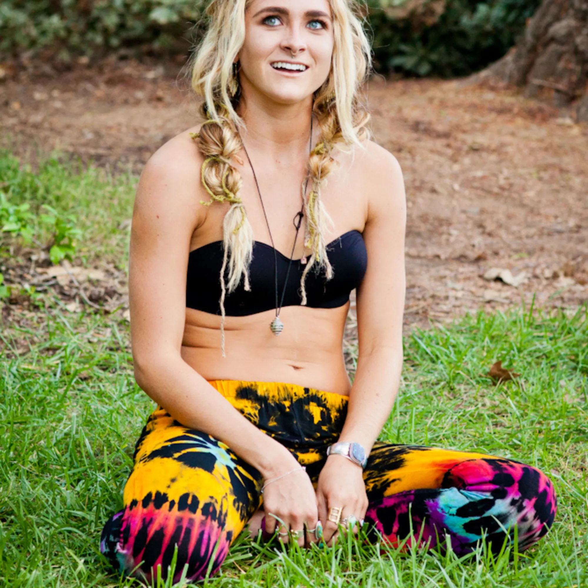 Tie Dye Leggings in Black